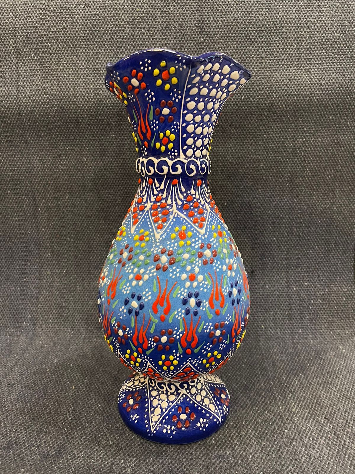 Turkish Handmade Ceramic Vase with Beautiful Hand Painting Pottery_1