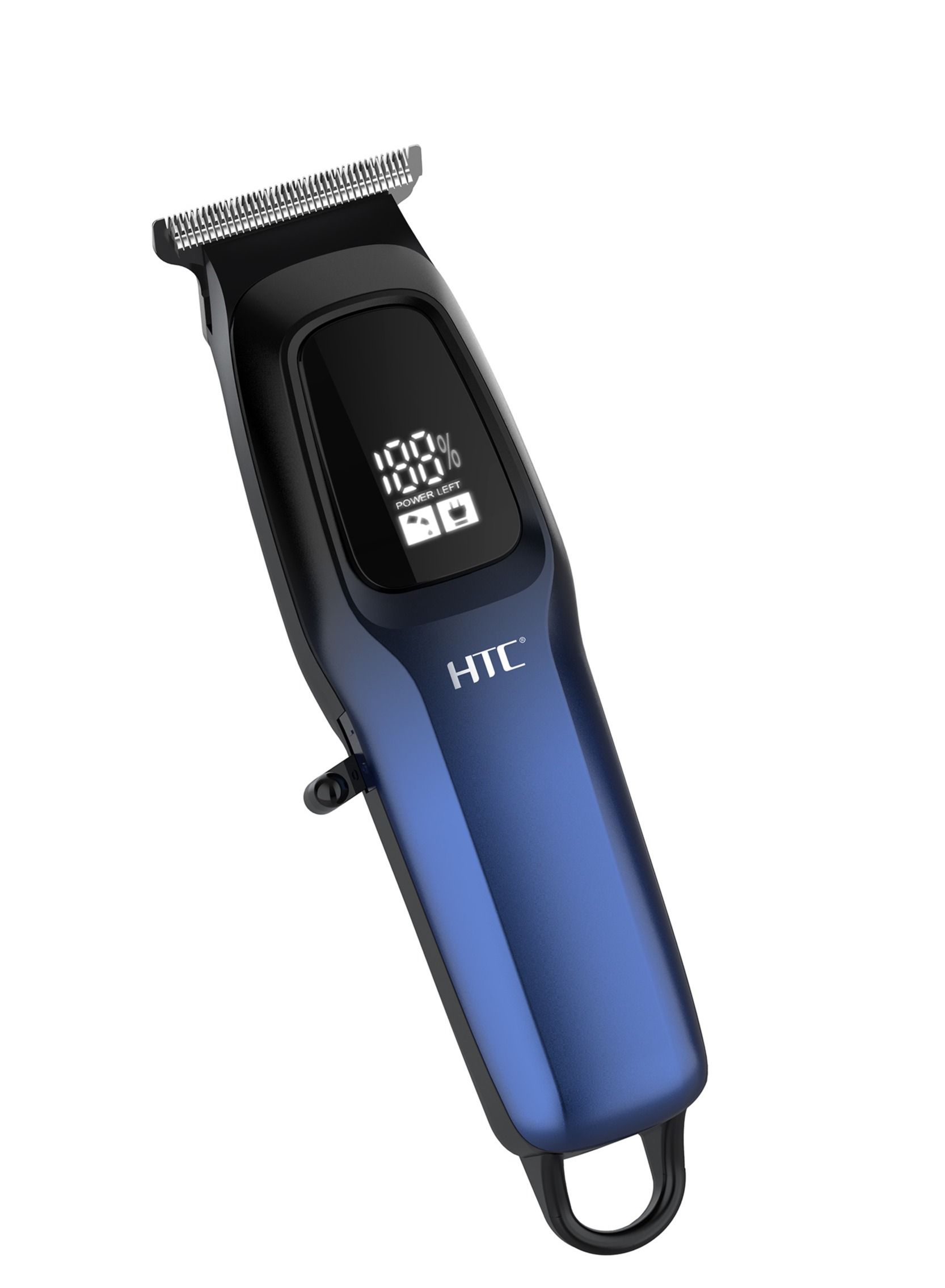 HTC Hair Clipper, Beard Trimmer with USB Rechargeable Cordless T-Shape Shaver with LED Display and 3 Combs, AT578_2