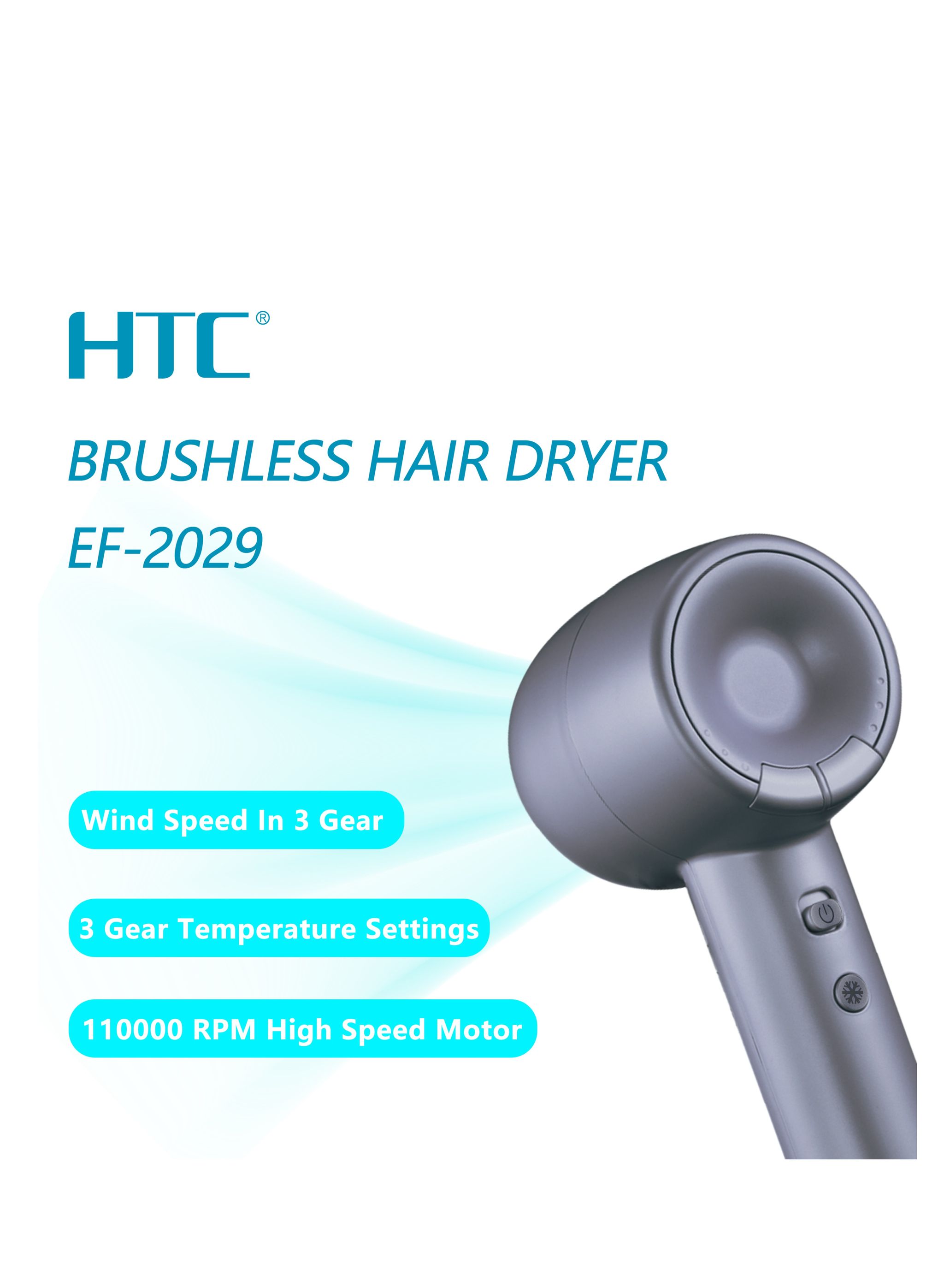 HTC Brushless Hair Dryer with High Speed motor for Professional & Personal Use_2