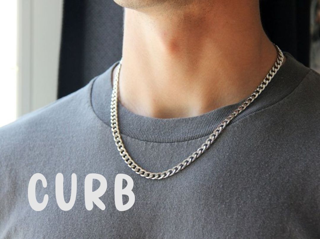 Gents Curb Necklace & Bracelet_0