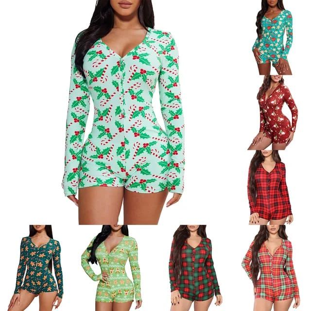 Festive Long Sleeve Female Onesies   _0