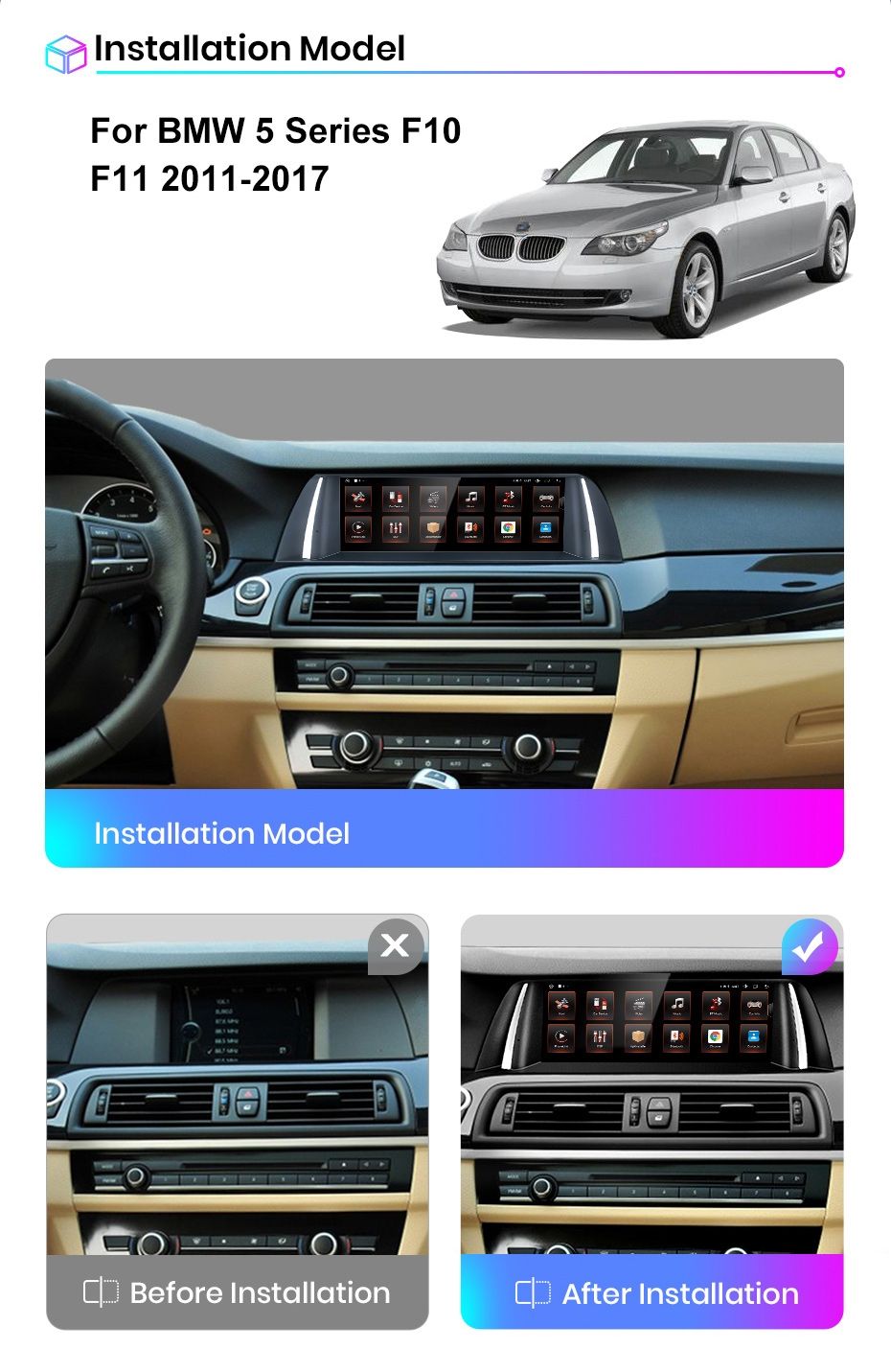Rádio android 10,25" BMW série 5 F10/11 CARPLAY WIFI 4G 6/128GB 8-CORE_2