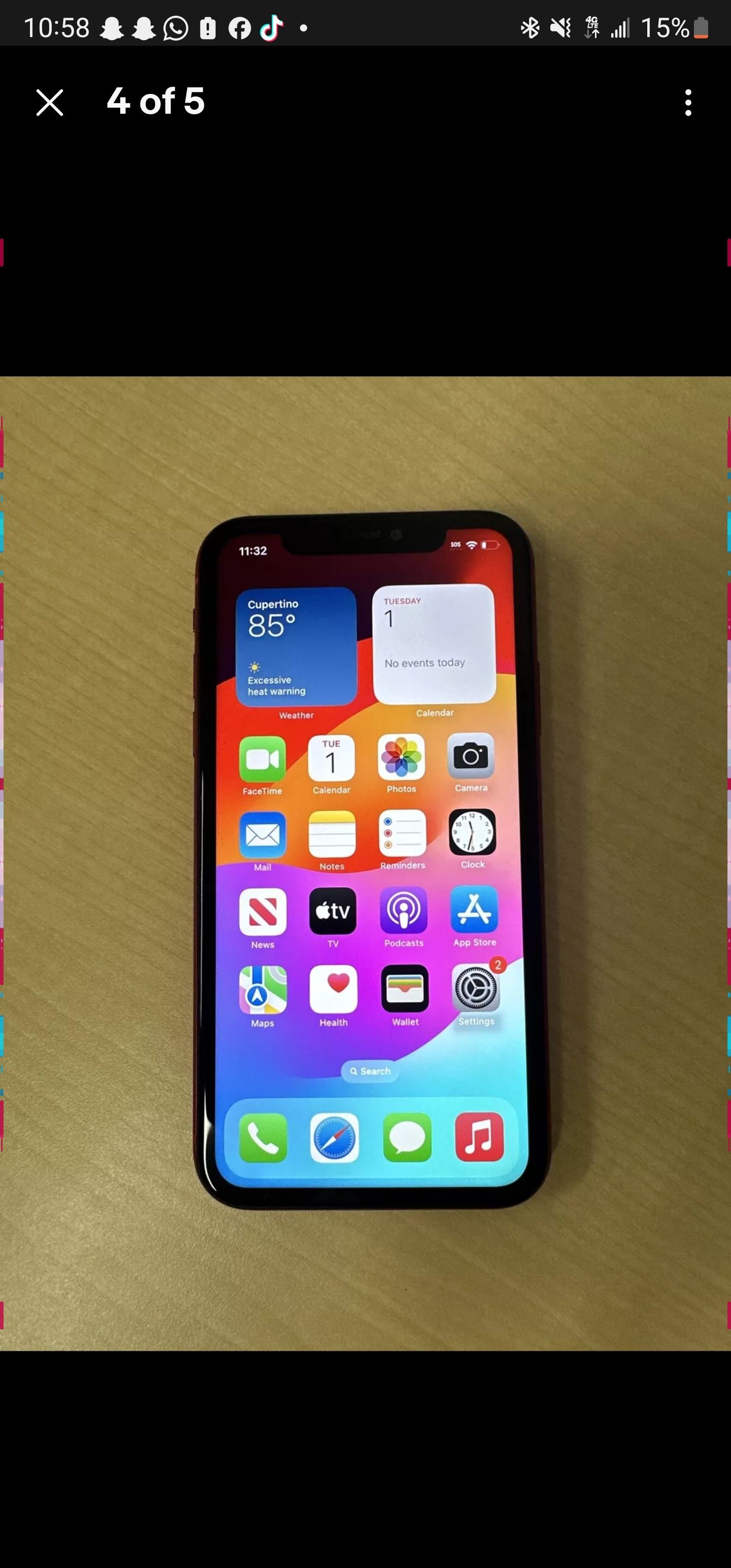 Apple iPhone 11 (PRODUCT)RED - 128GB (Unlocked) ***NO FACE ID***_1