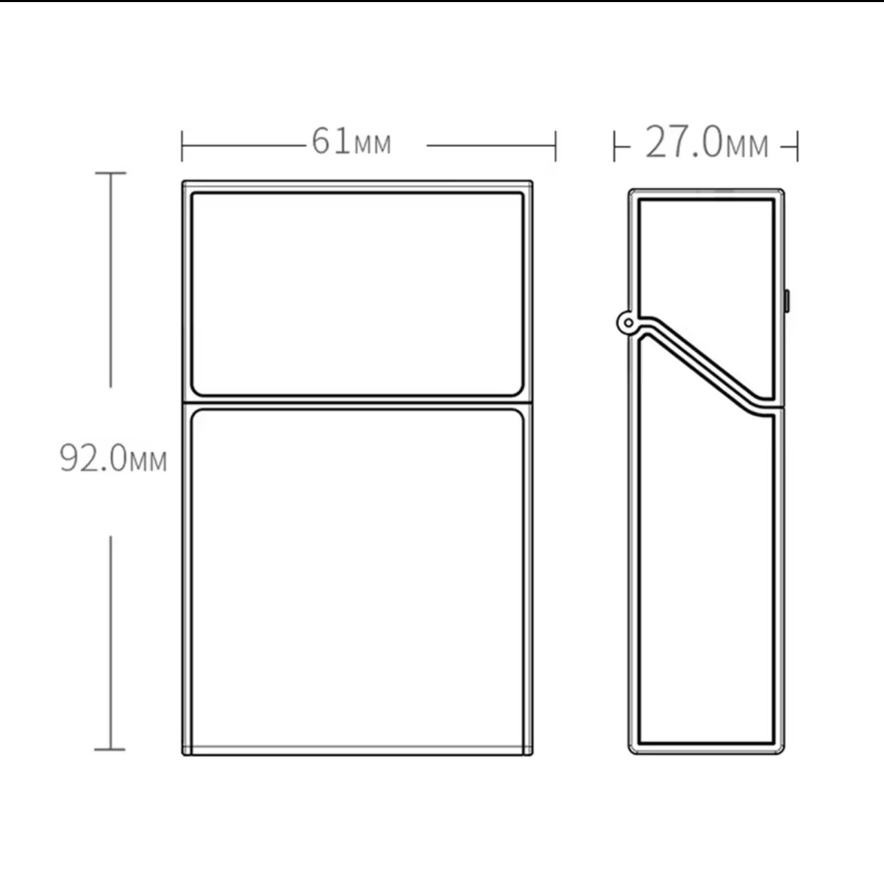 Boîtier de Rangement pour Paquet de Cigarettes en Aluminium Gris_5