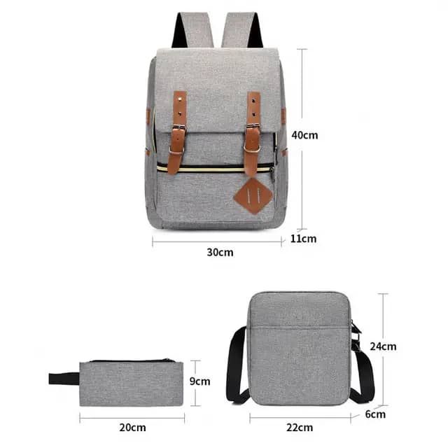 Ensemble Sac à dos Gris _3