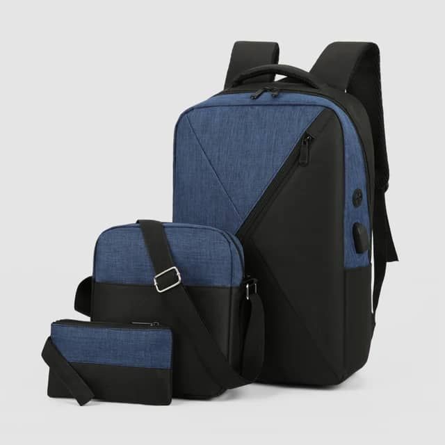 Ensemble Sac a dos Bleu Noir _0