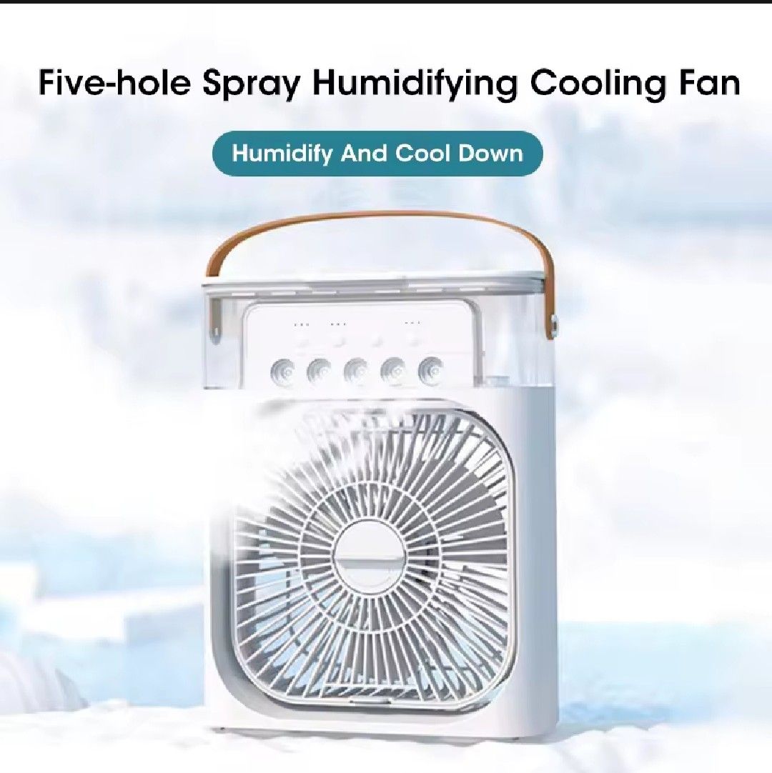 Ice Fan, Air Cooler & Humidifier - 5-Hole Spray USB Fan, Desktop Air Conditioning Unit for Dormitory, Office Use, & Room_4