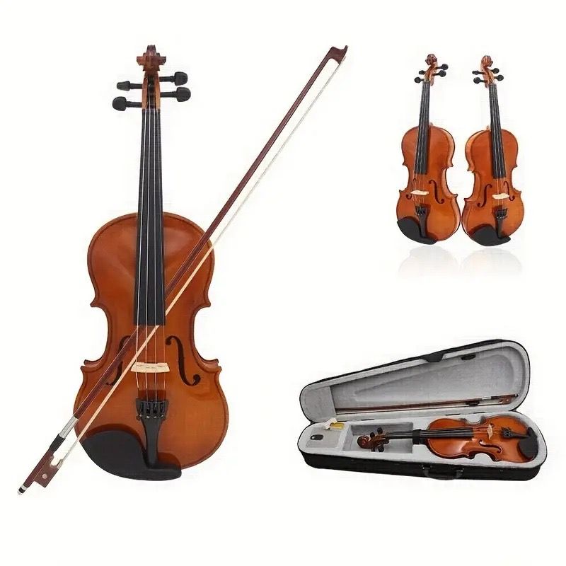 Astonvilla AV-105 Premium Full Size Violin - Lightweight, Durable Wood with Rich Tone for Beginners & Pros - Includes Case, Rosin & Extra Bow Hair_0