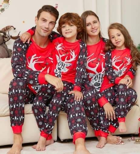 Cute PJs with Reindeer Design _0