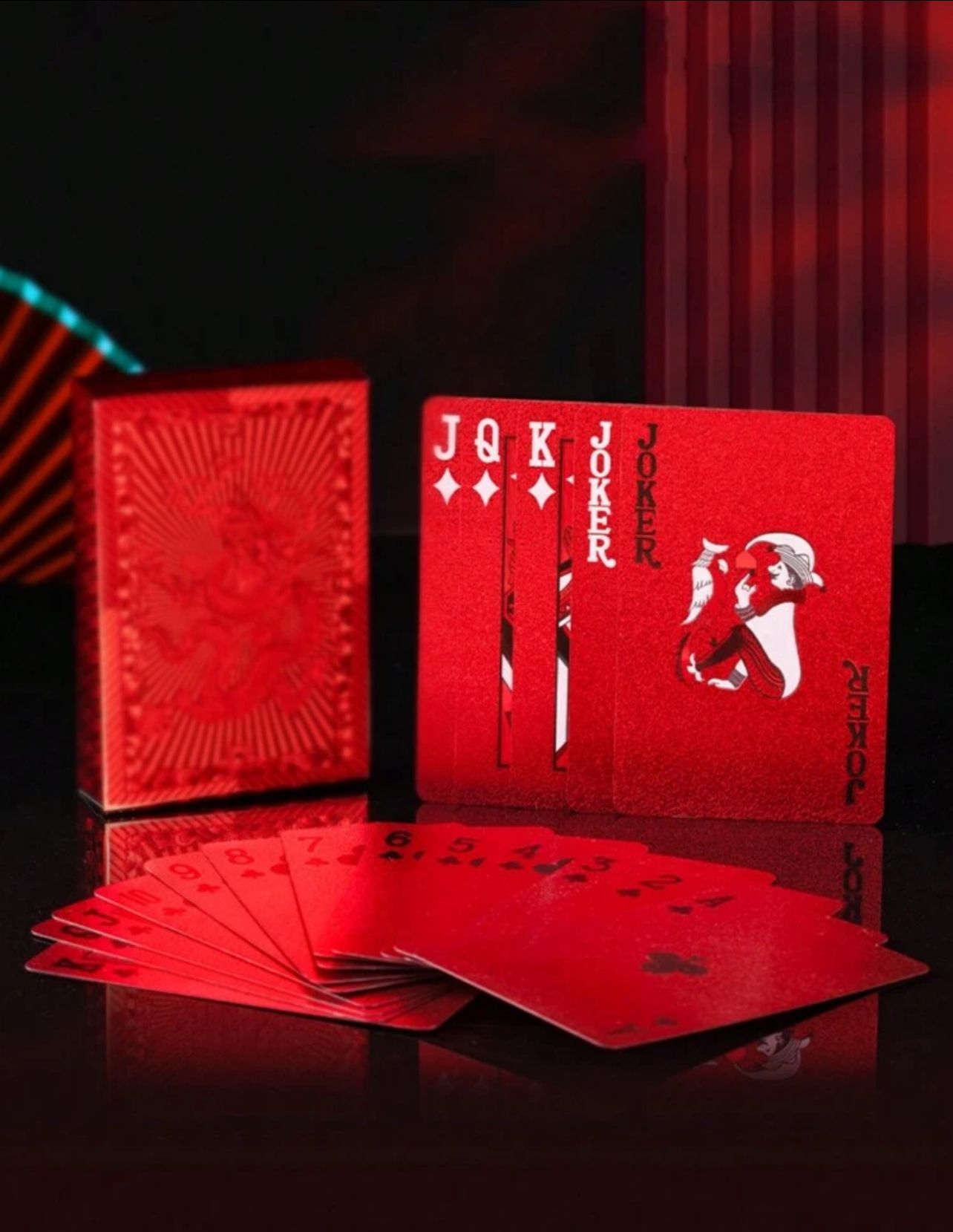 Carte de Jeu en PET Rouge_0