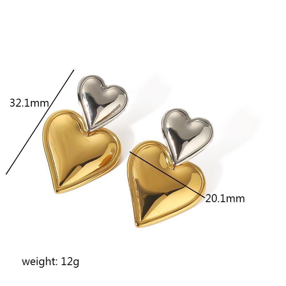 Two tiers Heart Silver- Gold_1