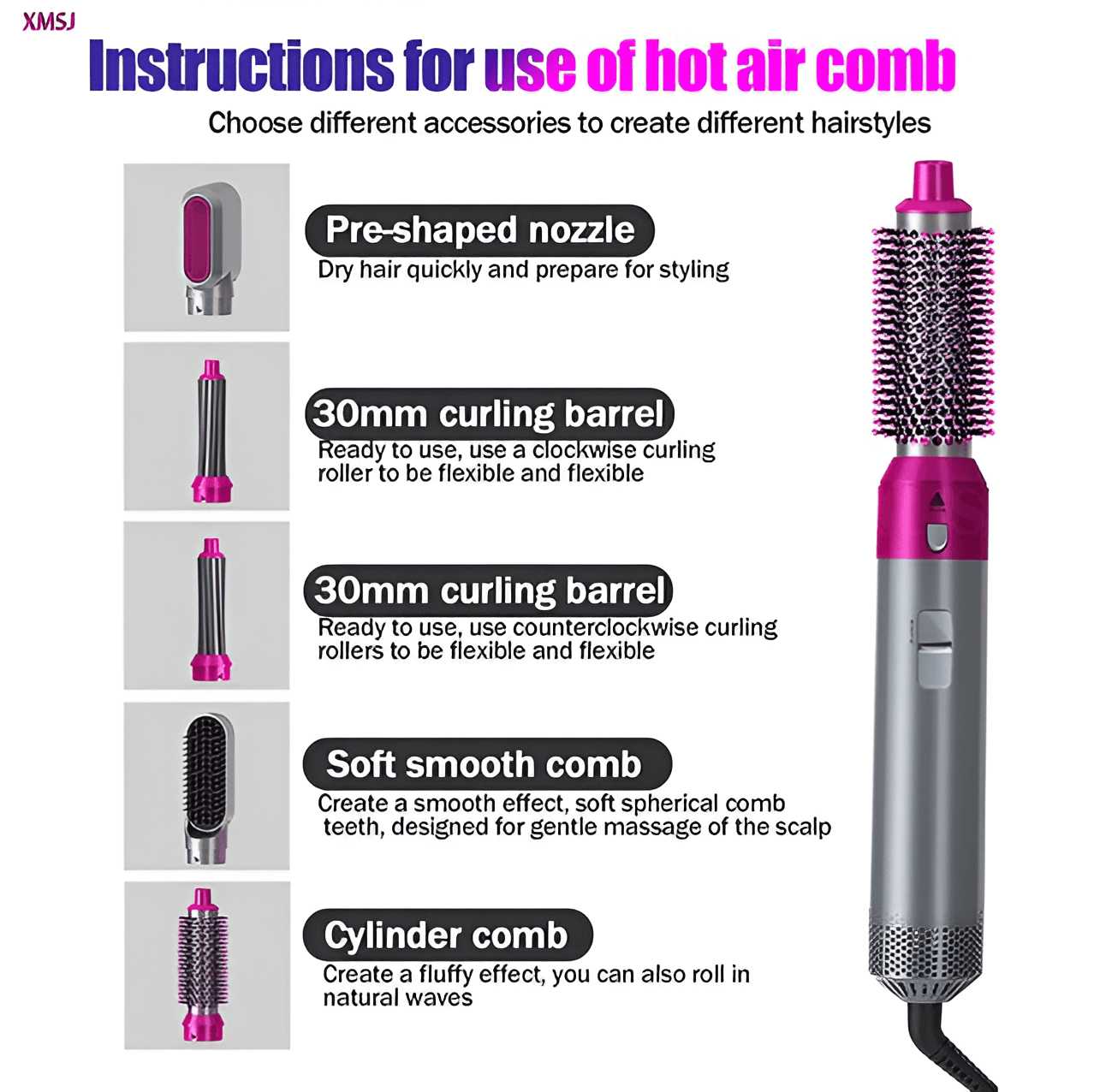 5 In 1 Hot Air Styler Hair Straightener_3