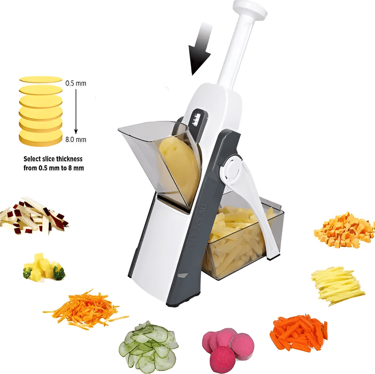 5 In 1 Multi-Purpose Vegetable Chopper Slicer Adjustable Vegetable Cutter Safe for Kitchen_2