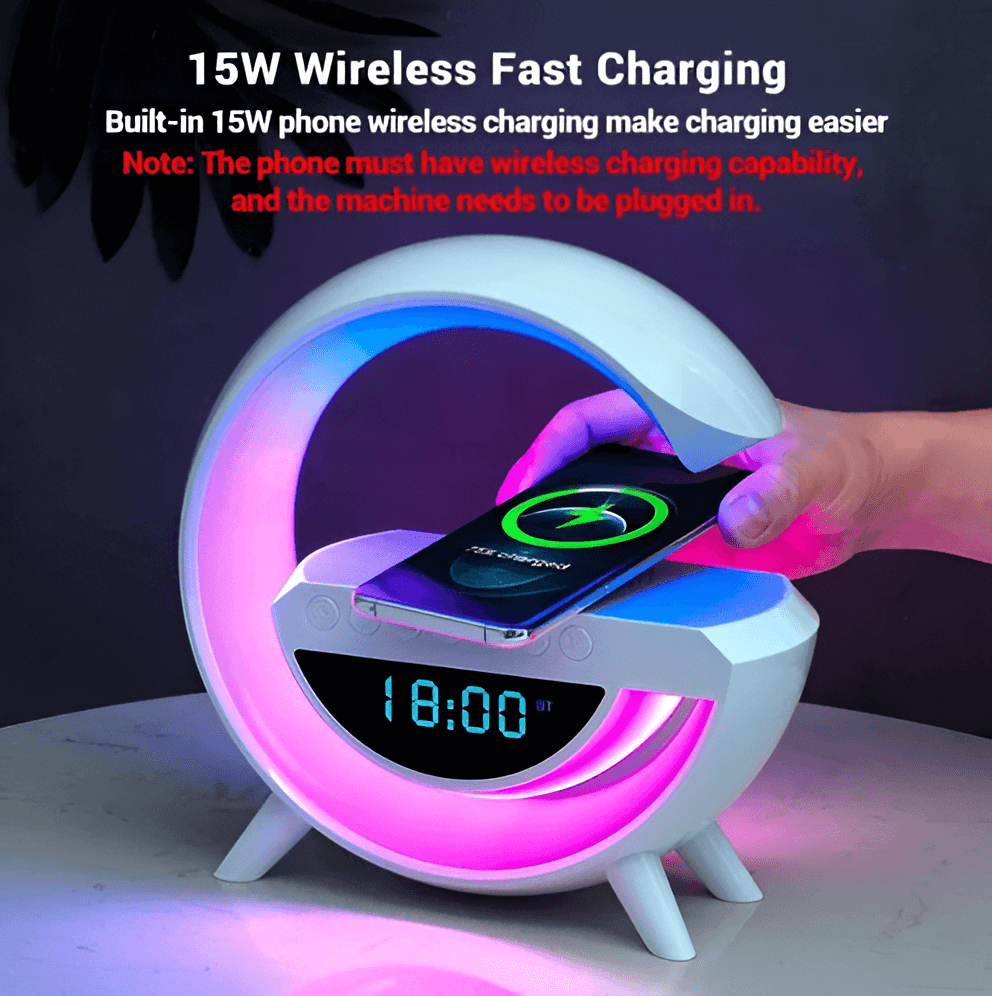 15W Lamp Speaker & Wireless Charger 1500mAh Rechargeable BT3401_3