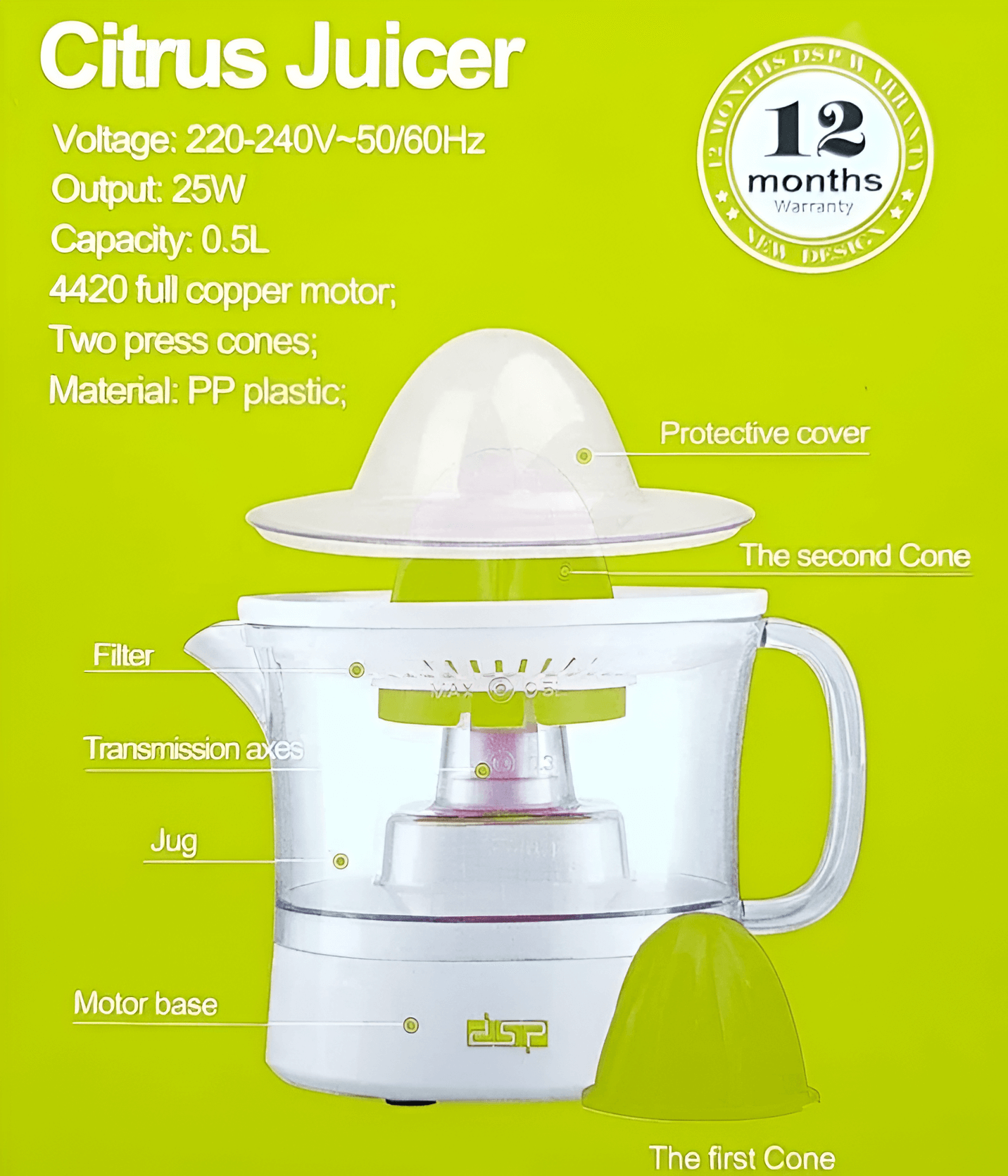 DSP Citrus Orange Juicer Model KJ1009_2