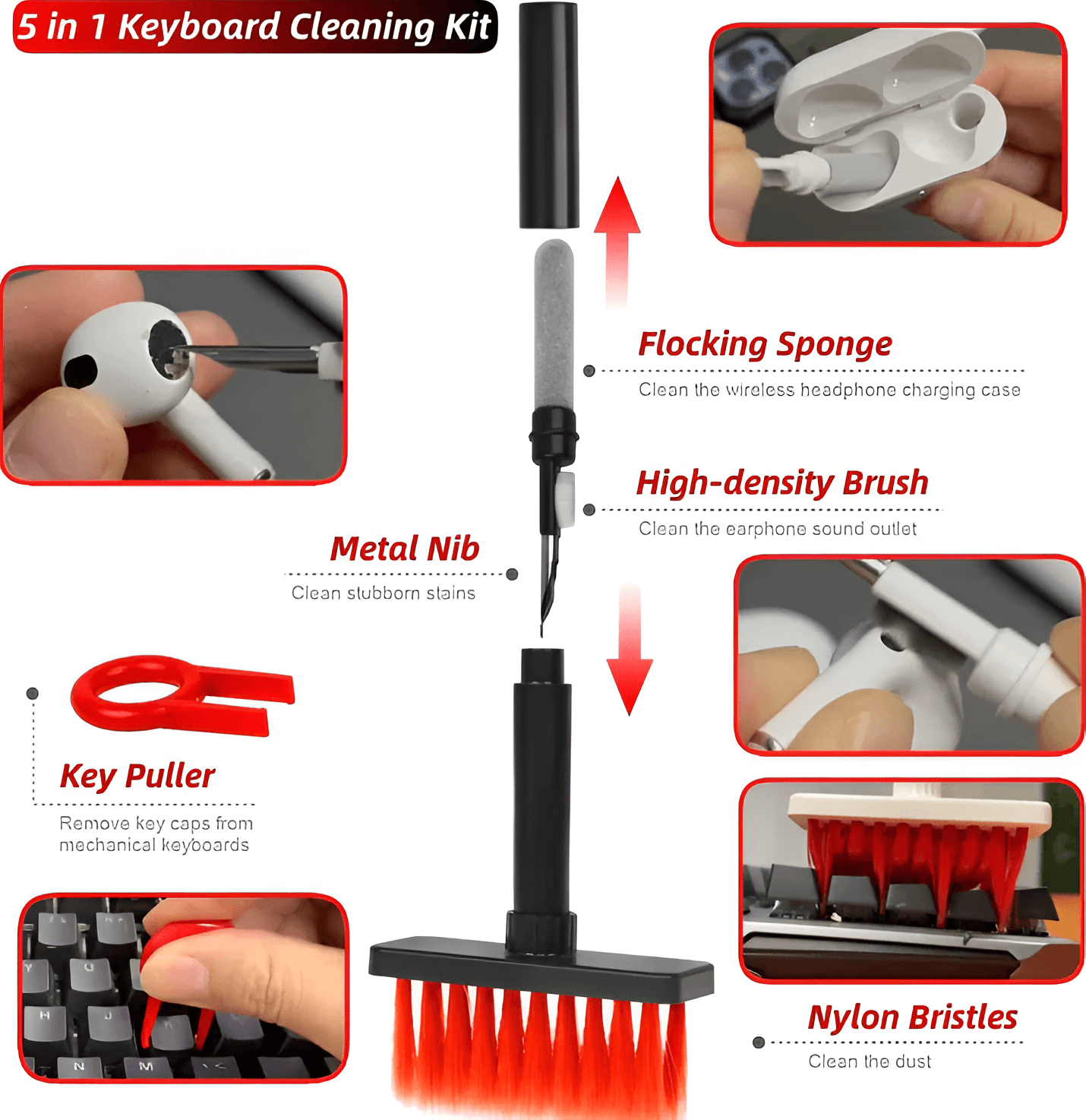 Earphone & Keyboard Cleaner Brush 5 In 1_1