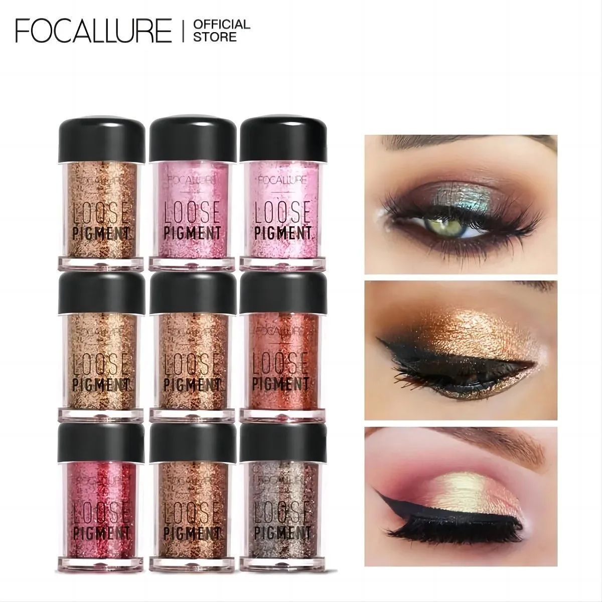 FOCALLURE 18 Colors Glitter Liquid EyeShadow Shimmer Shine Diamond Brighten Pigment Eye Shadow Powder Makeup Cosmetics for Women_0