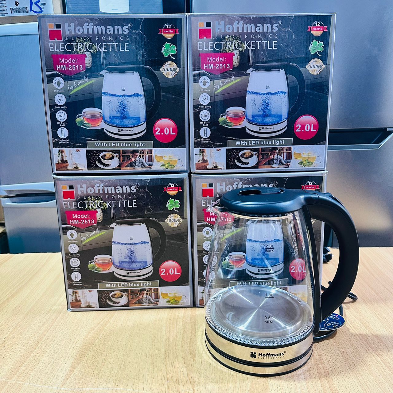 Hoffman 2 litres glass electric kettle_0