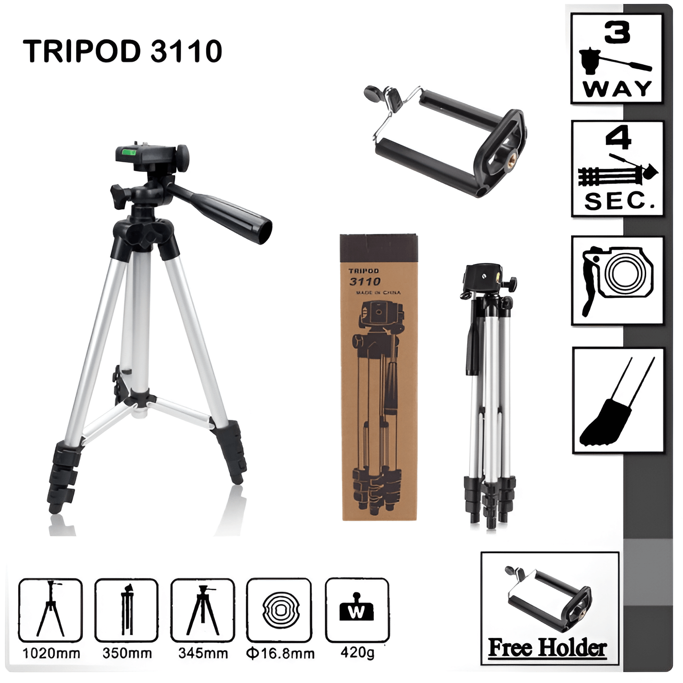 1.2 Meter Tripod Adjustable TF-3110_4