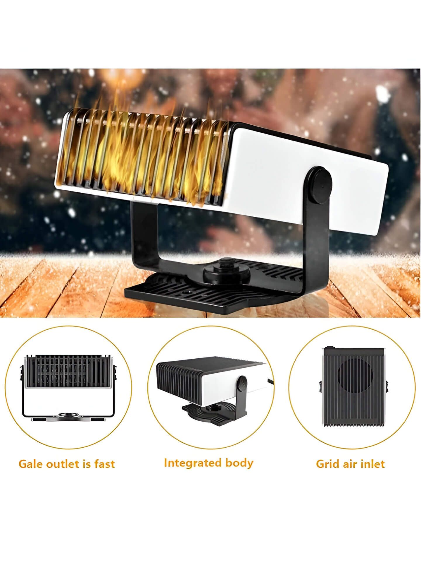 150W 12V 2-In-1 Car Heater & Fan Portable with Large Air Outlet, Low Noise, With 180° Rotation In 4 Directions_1