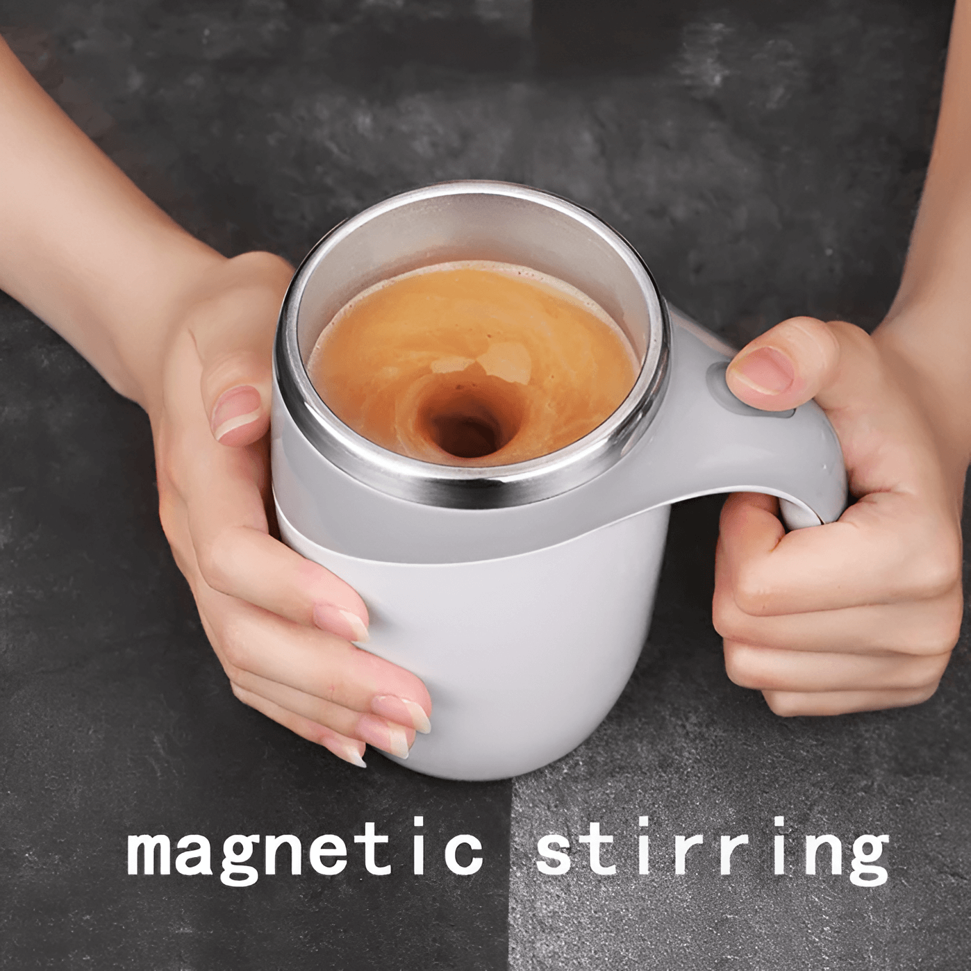 Coffee Automatic Self Stirring Magnetic Mug Stainless Steel Thermal Cup 380 Ml / XY-221_2