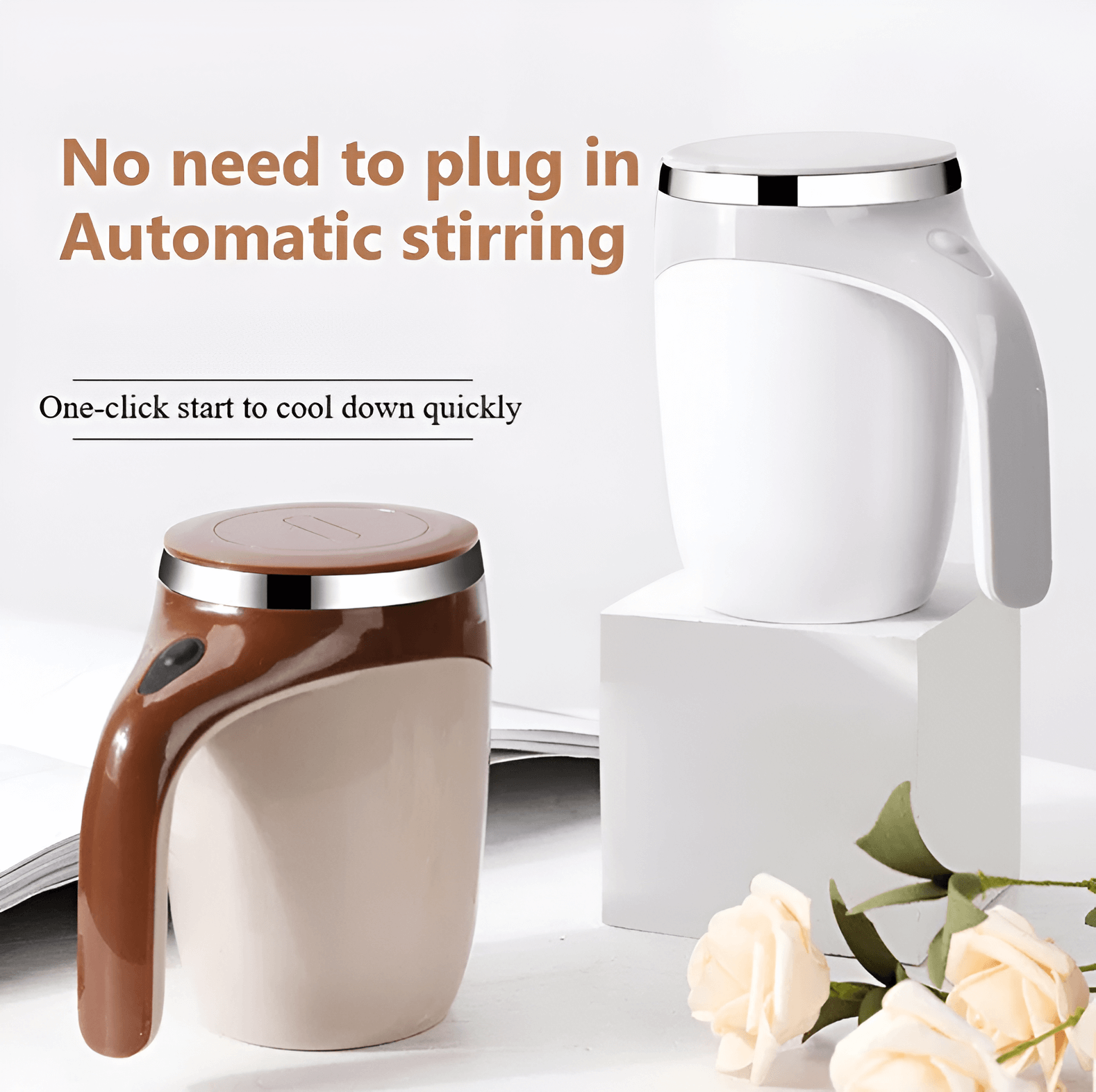 Coffee Automatic Self Stirring Magnetic Mug Stainless Steel Thermal Cup 380 Ml / XY-221_1