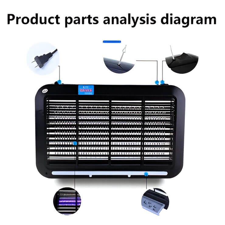Mosquito Killer Lamp 8W 220V LED Electric Shock Bug Repeller_3
