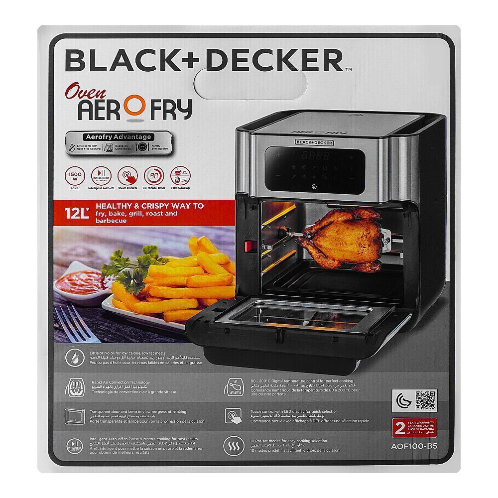 Black & Decker XL 12L digital air fryer oven AOF100-B5_0