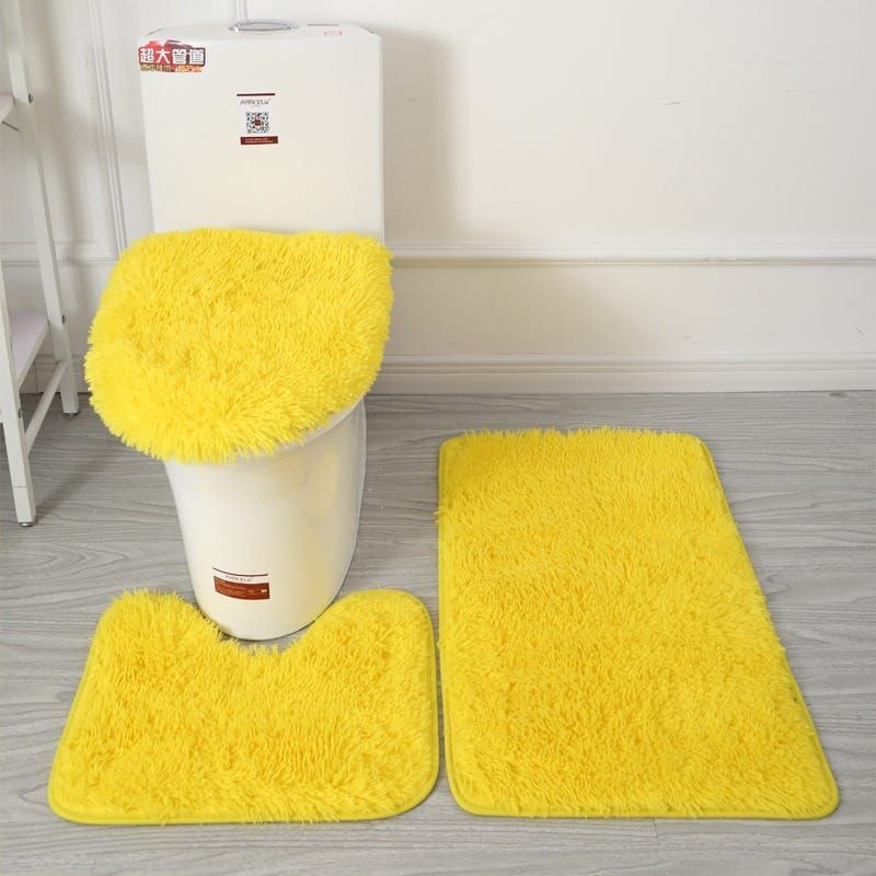  3 in 1 fluffy bathroom toilet mats(big size)_0