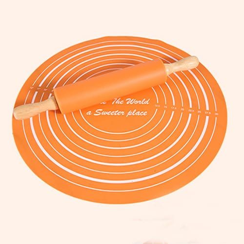 Silicone Baking Mat with  Rolling Pin Set_0