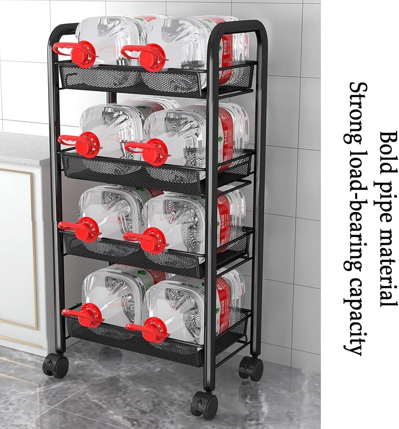 4 layer Multifunctional mesh design storage trolley_1