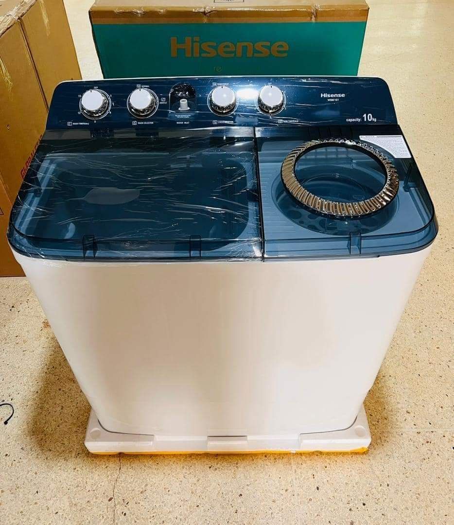 Hisense 10kg Twin Tub Washing Machine WSBE101; Semi-automatic (Manual) Washing Machine_1