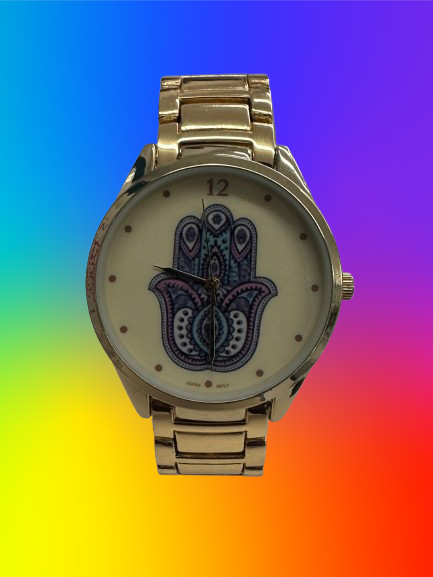 Gold Toned Hamsa Watch_0