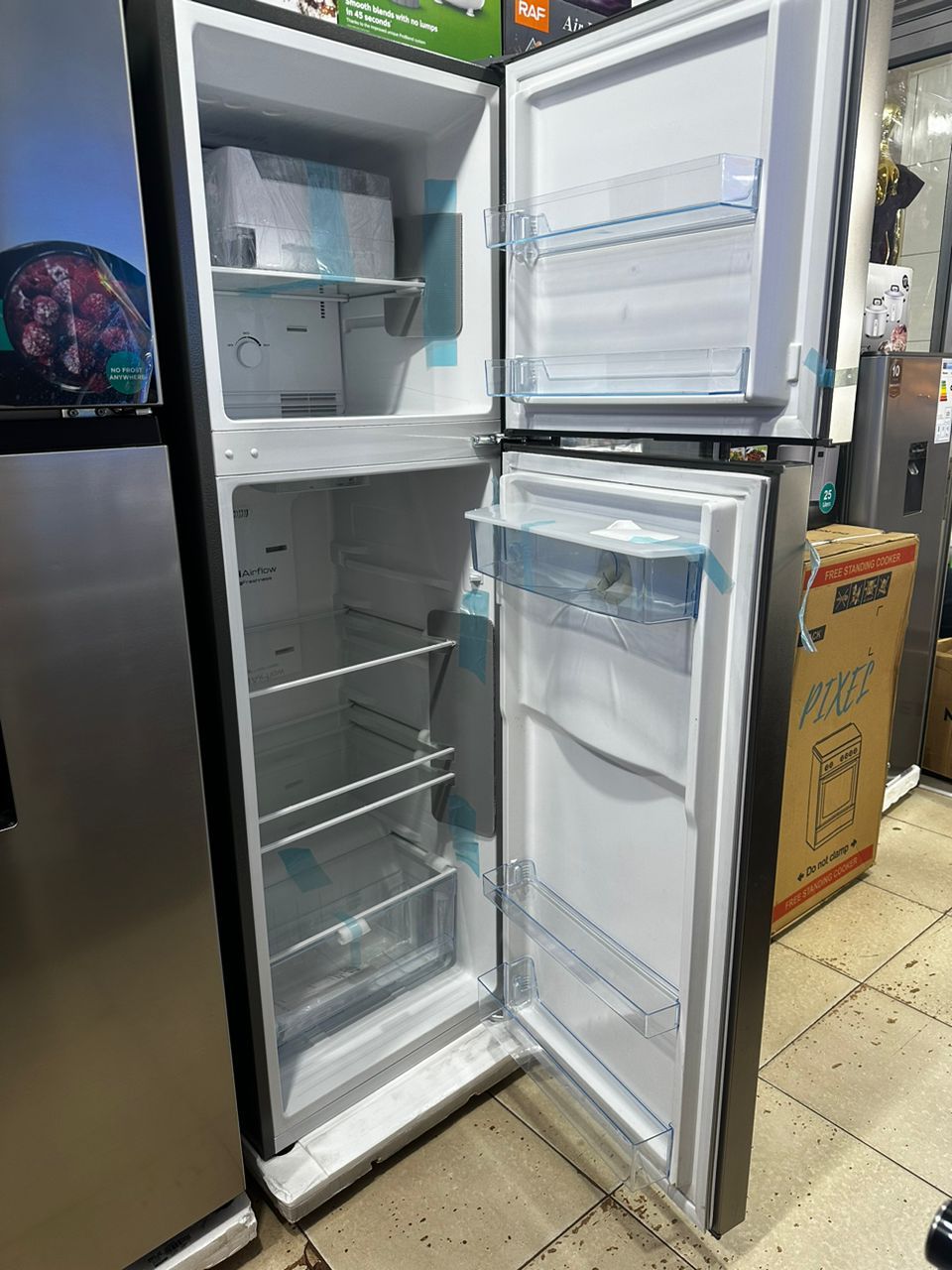 Pixel 358 litres double door fridge with water dispenser, top freezer_1