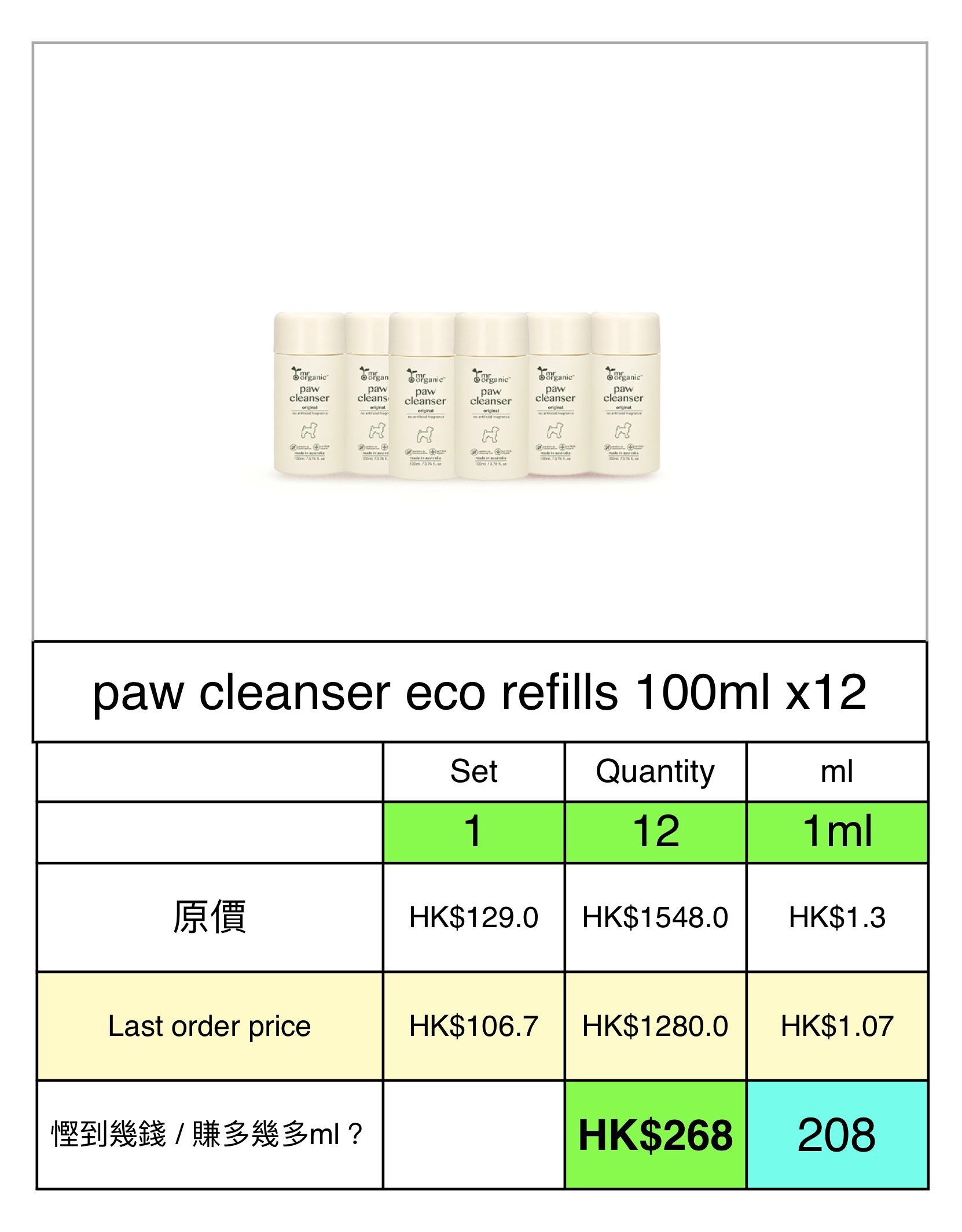  paw cleanser eco-refill  100ml x12_1