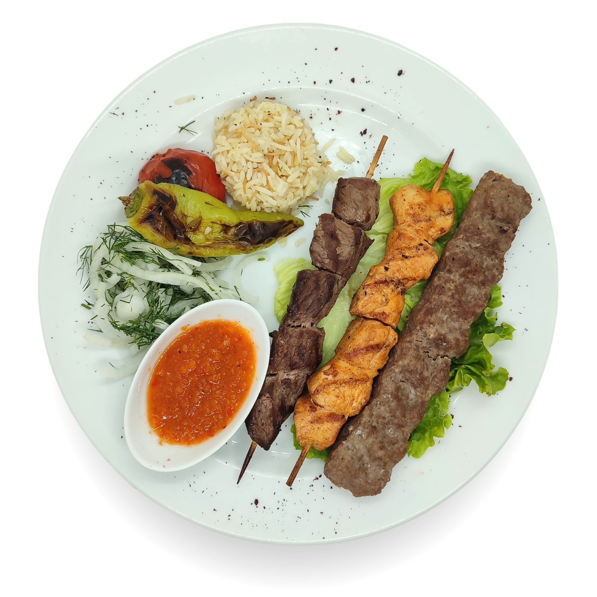 H9- 1 Beef Lule Kebab, 1 Beef Sis Kebab, 1 Chicken Sis Kebeb _0