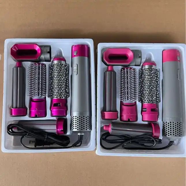 Professional 5 In 1 Detachable Interchangeable Styler Electric Hot Air Brush One Step Hair Dryer Brush _2