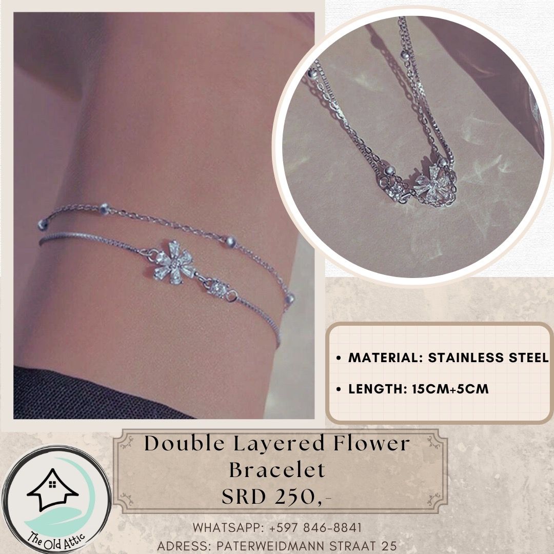 Double layered flower bracelet _0