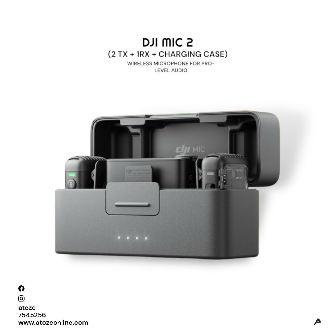 DJI Mic 2 2-Person Compact Digital Wireless Microphone System/Recorder for Camera & Smartphone (2.4 GHz)_0