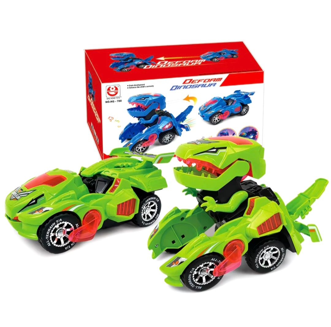 Jouets de voiture de déformation pour garçon, robot de transformation automatique, dinosaure modèle avec musique légère, cadeau, 2 en 1_7