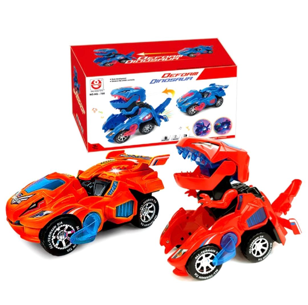 Jouets de voiture de déformation pour garçon, robot de transformation automatique, dinosaure modèle avec musique légère, cadeau, 2 en 1_6