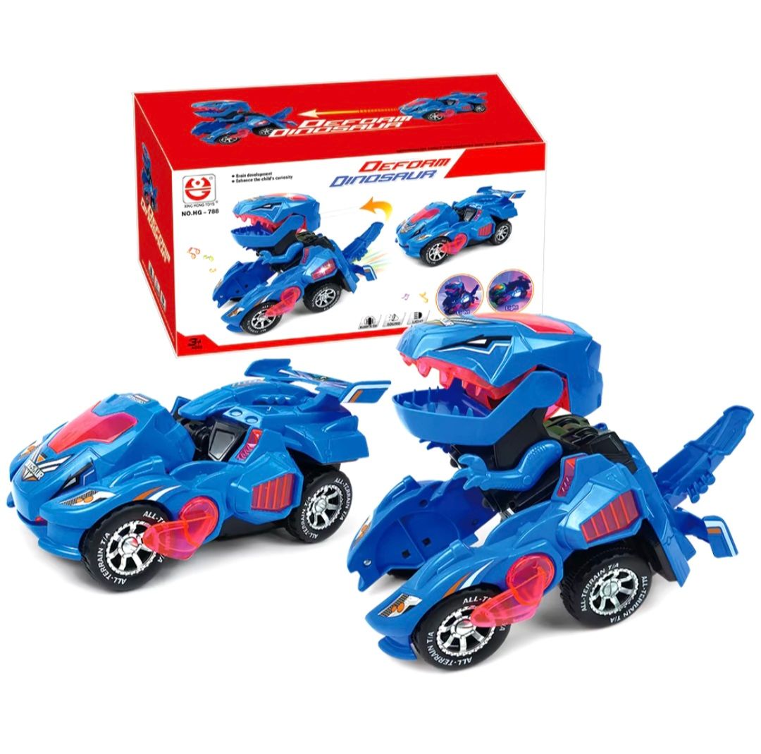 Jouets de voiture de déformation pour garçon, robot de transformation automatique, dinosaure modèle avec musique légère, cadeau, 2 en 1_5