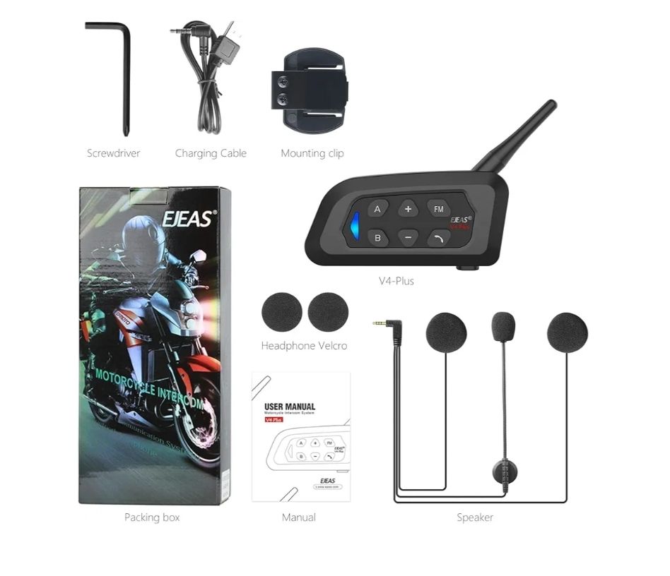Conjunto de 2 intercomunicadores para Moto EJEAS v4 pro PLUS _0