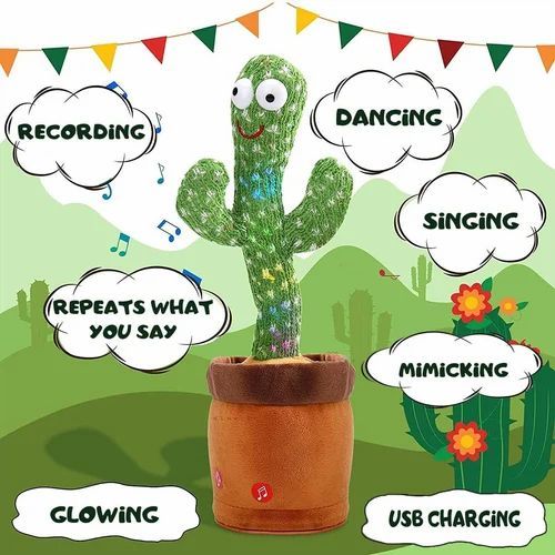 Cactus Interactif Parlant et Dansant avec Musique et Effets Lumineux _5