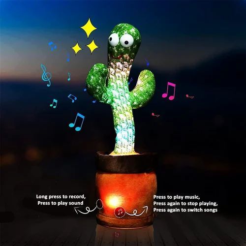 Cactus Interactif Parlant et Dansant avec Musique et Effets Lumineux _3