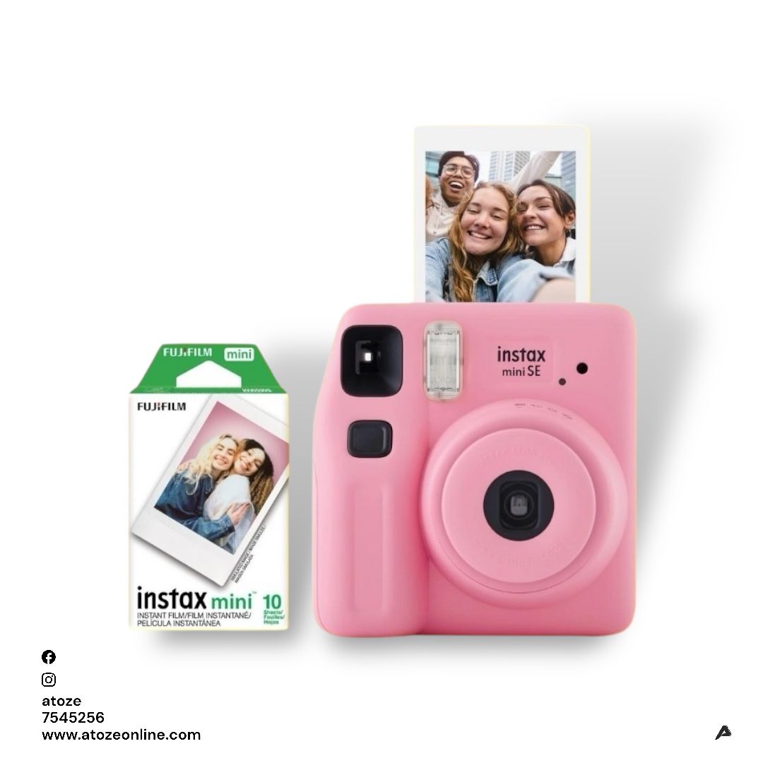 Fujifilm instax Mini SE Instant Camera with Bonus 10 pack Mini Film, Pink_1