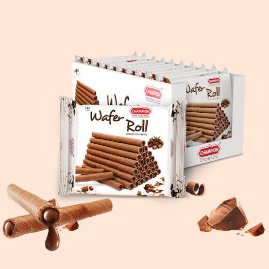 Champion Gold Wafer Rolls Chocolate Fillings 60g Pouch_1