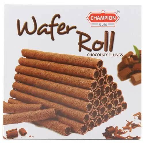 Champion Gold Wafer Rolls Chocolate Fillings 60g Pouch_0