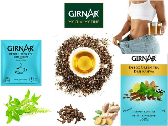 Girnar Detox Desi Kahwa 10 Tea Bags Box_1