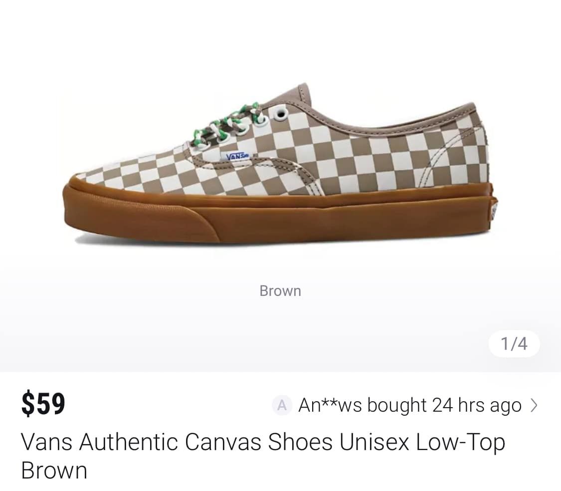 Vans Authentic Canvas Shoes Unisex Low-Top Brown_0